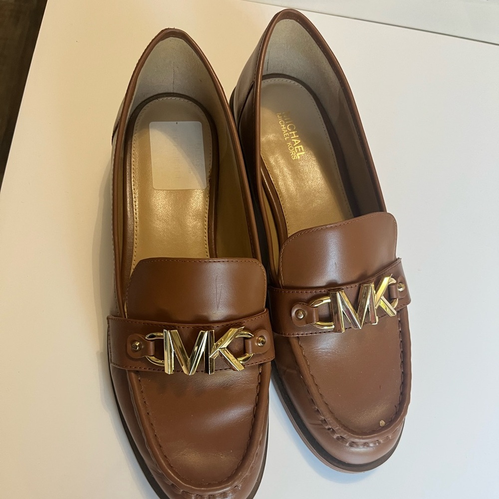Michael Kors Tan Loafers with Gold Accent